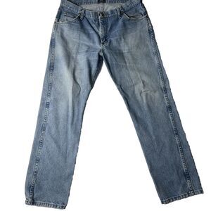 Wrangler 36x32 Men’s Straight Light Wash Denim Blue Jeans Cowboy Western *wear